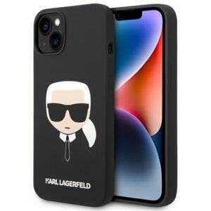 Karl Lagerfeld Silicone Karl's Head MagSafe case for iPhone 14 Plus (fekete)