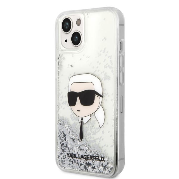 iTok webáruház - Karl Lagerfeld Karl Lagerfeld KLHCP14MLNKHCH Liquid Glitter Karl's Head tok iPhone 14 Plus készülékhez – ezüst 2 Karl Lagerfeld KLHCP14MLNKHCH iPhone 14 Plus 6.7" silver/silver hardcase Glitter Karl Head