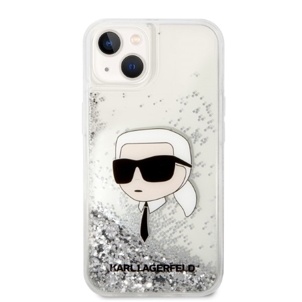 iTok webáruház - Karl Lagerfeld Karl Lagerfeld KLHCP14MLNKHCH Liquid Glitter Karl's Head tok iPhone 14 Plus készülékhez – ezüst 3 Karl Lagerfeld KLHCP14MLNKHCH iPhone 14 Plus 6.7" silver/silver hardcase Glitter Karl Head