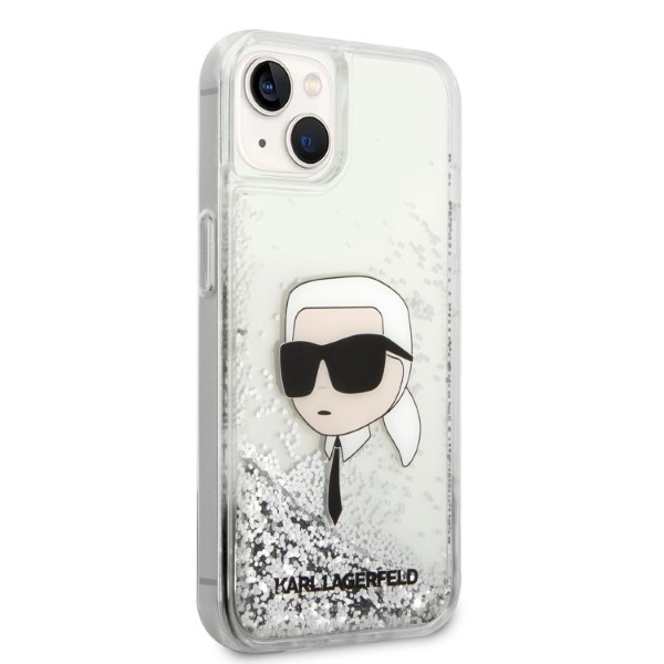 iTok webáruház - Karl Lagerfeld Karl Lagerfeld KLHCP14MLNKHCH Liquid Glitter Karl's Head tok iPhone 14 Plus készülékhez – ezüst 4 Karl Lagerfeld KLHCP14MLNKHCH iPhone 14 Plus 6.7" silver/silver hardcase Glitter Karl Head