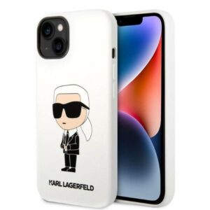 Karl Lagerfeld KLHCP14MSNIKBCH Silicone Ikonik szilikon tok iPhone 14 Plushoz, fehér