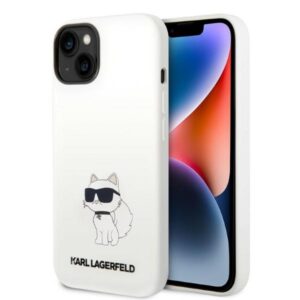 Karl Lagerfeld KLHMP14MSNCHBCH iPhone 14 Plus tok – Silicone Ikonik Choupette MagSafe, fehér