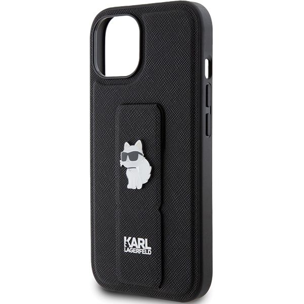 iTok webáruház - Karl Lagerfeld Karl Lagerfeld Gripstand Saffiano Choupette Pins tok iPhone 15 Plus / 14 Plus (fekete) 6 Karl Lagerfeld Gripstand Saffiano Choupette Pins Case for iPhone 15 Plus / 14 Plus (fekete)