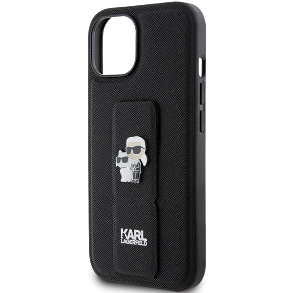 iTok webáruház - Karl Lagerfeld Karl Lagerfeld Gripstand Saffiano Karl&Choupette Pin tok iPhone 15 Plus / 14 Plus (fekete) 6 Karl Lagerfeld Gripstand Saffiano Karl&Choupette Pins case for iPhone 15 Plus / 14 Plus (fekete)