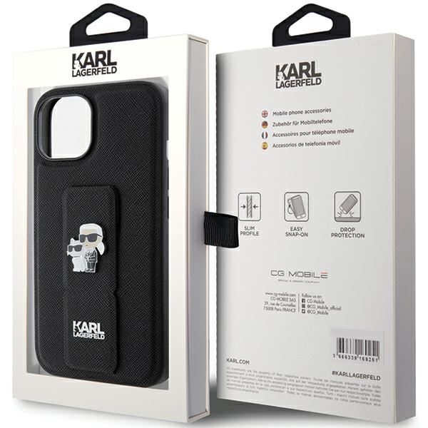 iTok webáruház - Karl Lagerfeld Karl Lagerfeld Gripstand Saffiano Karl&Choupette Pin tok iPhone 15 Plus / 14 Plus (fekete) 8 Karl Lagerfeld Gripstand Saffiano Karl&Choupette Pins case for iPhone 15 Plus / 14 Plus (fekete)