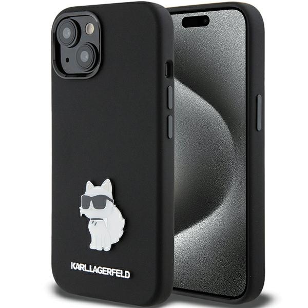 iTok webáruház - Karl Lagerfeld Karl Lagerfeld Silicone Choupette Metal Pin tok iPhone 15 Plus / 14 Plus készülékhez (fekete) 1 Karl Lagerfeld Silicone Choupette Metal Pin case for iPhone 15 Plus / 14 Plus (fekete)