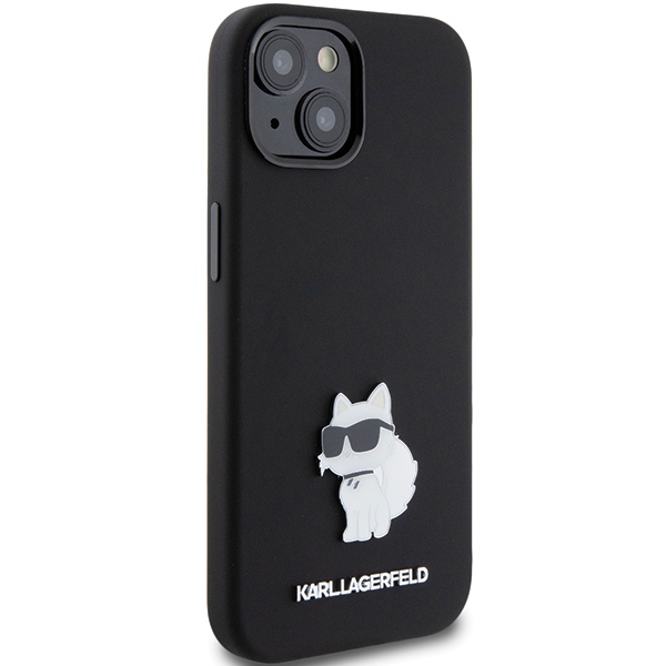 iTok webáruház - Karl Lagerfeld Karl Lagerfeld Silicone Choupette Metal Pin tok iPhone 15 Plus / 14 Plus készülékhez (fekete) 4 Karl Lagerfeld Silicone Choupette Metal Pin case for iPhone 15 Plus / 14 Plus (fekete)