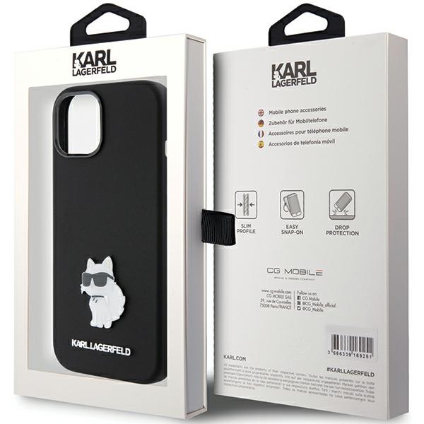 iTok webáruház - Karl Lagerfeld Karl Lagerfeld Silicone Choupette Metal Pin tok iPhone 15 Plus / 14 Plus készülékhez (fekete) 8 Karl Lagerfeld Silicone Choupette Metal Pin case for iPhone 15 Plus / 14 Plus (fekete)