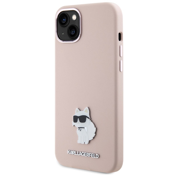 iTok webáruház - Karl Lagerfeld Karl Lagerfeld Silicone Choupette Metal Pin szilikon tok iPhone 15 Plus / 14 Plus készülékhez (rózsaszín) 2 Karl Lagerfeld Silicone Choupette Metal Pin Case for iPhone 15 Plus / 14 Plus (rózsaszín)