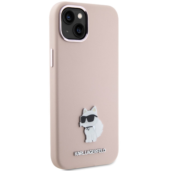 iTok webáruház - Karl Lagerfeld Karl Lagerfeld Silicone Choupette Metal Pin szilikon tok iPhone 15 Plus / 14 Plus készülékhez (rózsaszín) 4 Karl Lagerfeld Silicone Choupette Metal Pin Case for iPhone 15 Plus / 14 Plus (rózsaszín)