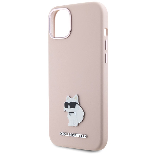 iTok webáruház - Karl Lagerfeld Karl Lagerfeld Silicone Choupette Metal Pin szilikon tok iPhone 15 Plus / 14 Plus készülékhez (rózsaszín) 6 Karl Lagerfeld Silicone Choupette Metal Pin Case for iPhone 15 Plus / 14 Plus (rózsaszín)