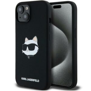 Karl Lagerfeld Silicone Choupette Head MagSafe tok iPhone 15 Plus / 14 Plus készülékhez (fekete)