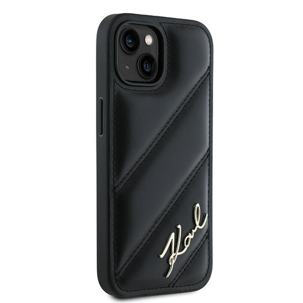 iTok webáruház - Karl Lagerfeld Karl Lagerfeld Diagonal Quilted Script tok iPhone 15 Plus / 14 Plus készülékhez (fekete) 4 Karl Lagerfeld Diagonal Quilted Script case for iPhone 15 Plus / 14 Plus (fekete)