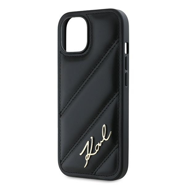 iTok webáruház - Karl Lagerfeld Karl Lagerfeld Diagonal Quilted Script tok iPhone 15 Plus / 14 Plus készülékhez (fekete) 6 Karl Lagerfeld Diagonal Quilted Script case for iPhone 15 Plus / 14 Plus (fekete)