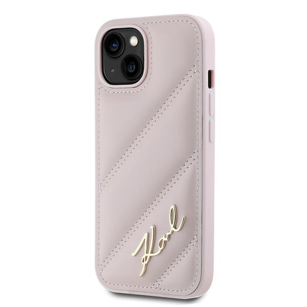 iTok webáruház - Karl Lagerfeld Karl Lagerfeld Diagonal Quilted Script tok iPhone 15 Plus / 14 Plus készülékhez (rózsaszín) 2 Karl Lagerfeld Diagonal Quilted Script case for iPhone 15 Plus / 14 Plus (rózsaszín)