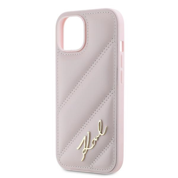 iTok webáruház - Karl Lagerfeld Karl Lagerfeld Diagonal Quilted Script tok iPhone 15 Plus / 14 Plus készülékhez (rózsaszín) 6 Karl Lagerfeld Diagonal Quilted Script case for iPhone 15 Plus / 14 Plus (rózsaszín)