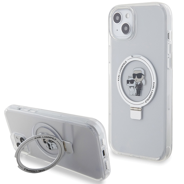 iTok webáruház - Karl Lagerfeld Karl Lagerfeld Ring Stand Karl & Choupette MagSafe tok iPhone 15 Plus / 14 Plus készülékhez 1 Karl Lagerfeld KLHMP15MHMRSKCH iPhone 15 Plus / 14 Plus 6.7" white/white hardcase Ring Stand Karl&Choupette MagSafe