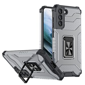 Crystal Ring Case hibrid tok Samsung Galaxy S22+ készülékhez – fekete