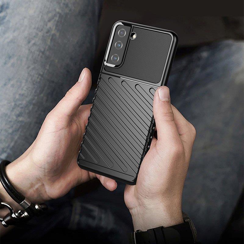 iTok webáruház - Samsung Thunder Case rugalmas, páncélozott tok Samsung Galaxy S22+ készülékhez – fekete 7 Thunder Case flexible armored cover for Samsung Galaxy S22 + (S22 Plus) black