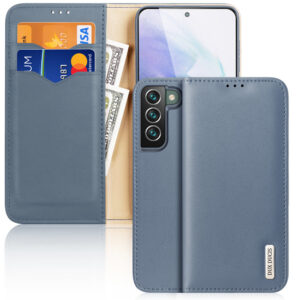 Dux Ducis Hivo bőr flip tok Samsung Galaxy S22+ készülékhez – kék