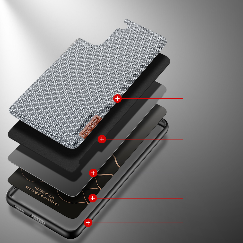 iTok webáruház - Dux Ducis Dux Ducis Fino tok Samsung Galaxy S22+ készülékhez – kék 3 Dux Ducis Fino case is made of nylon material for Samsung Galaxy S22 + (S22 Plus) blue