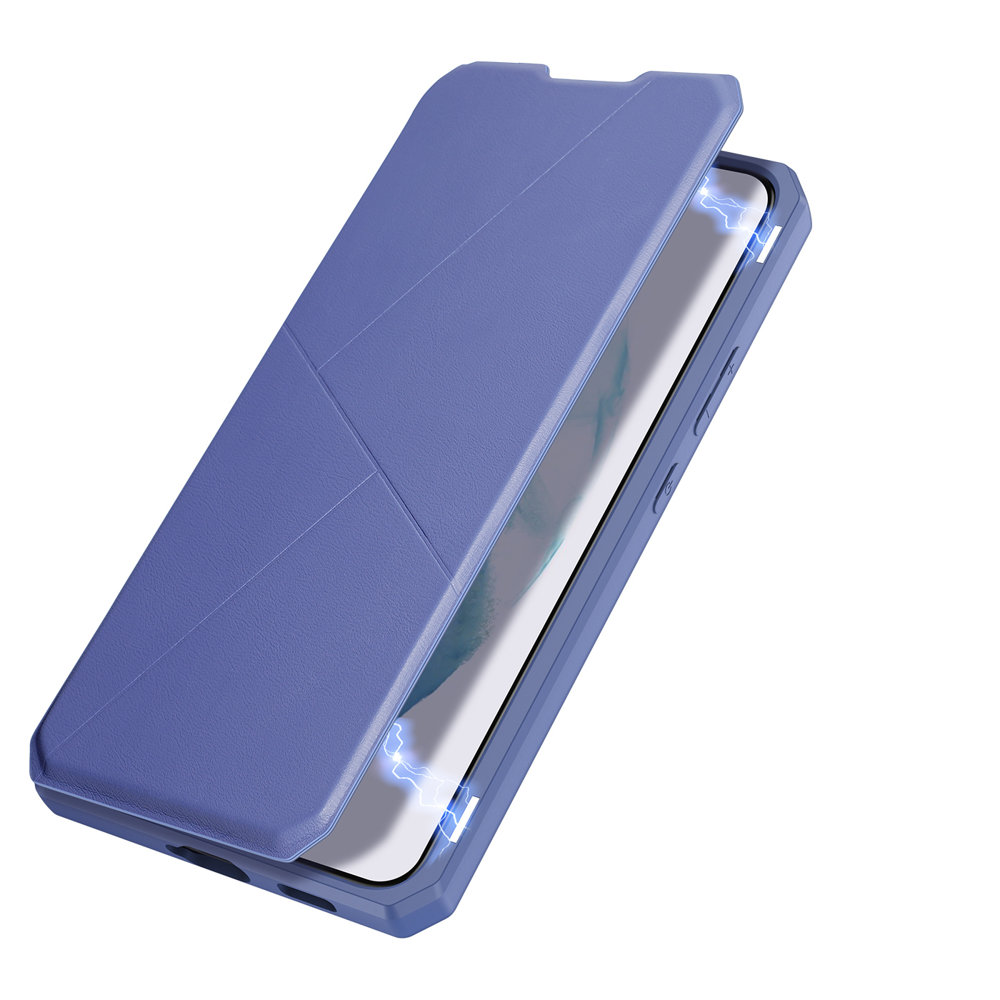 iTok webáruház - Dux Ducis Dux Ducis Skin X flip tok Samsung Galaxy S22+ készülékhez, kék 6 DUX DUCIS Skin X Holster Cover for Samsung Galaxy S22 + (S22 Plus) blue