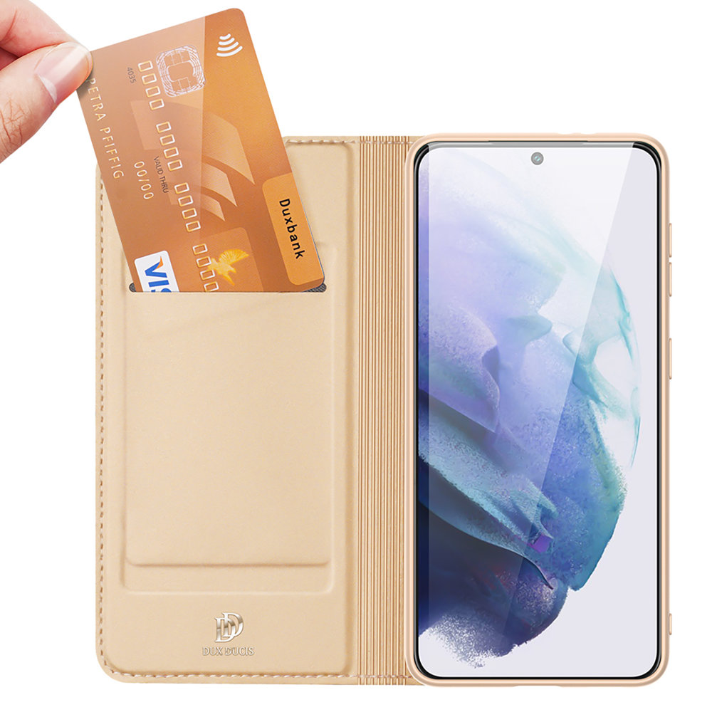 iTok webáruház - Dux Ducis Dux Ducis Skin Pro tok Samsung Galaxy S22+ készülékhez – arany 2 Dux Ducis Skin Pro Holster Cover Flip Cover for Samsung Galaxy S22 + (S22 Plus) gold