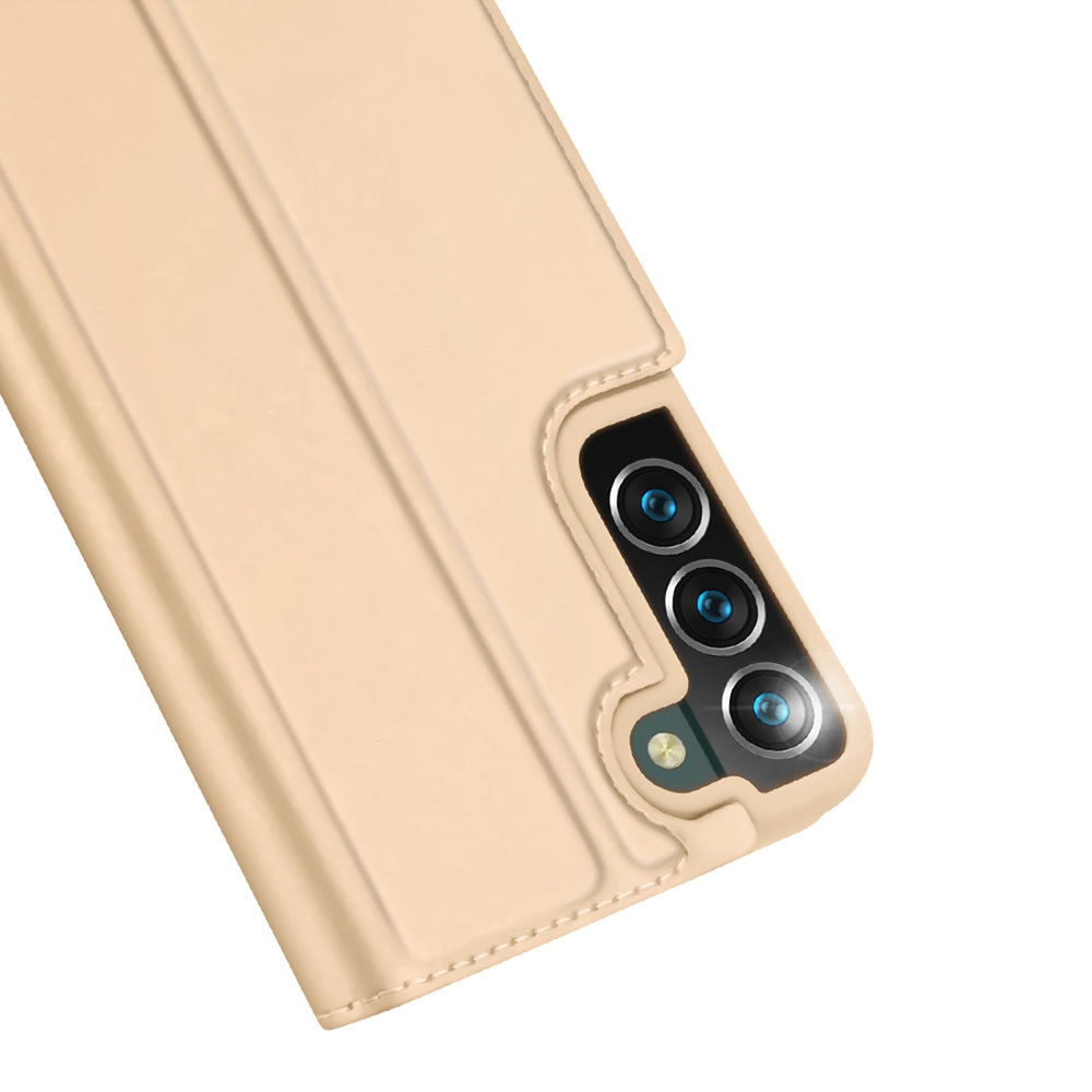 iTok webáruház - Dux Ducis Dux Ducis Skin Pro tok Samsung Galaxy S22+ készülékhez – arany 3 Dux Ducis Skin Pro Holster Cover Flip Cover for Samsung Galaxy S22 + (S22 Plus) gold