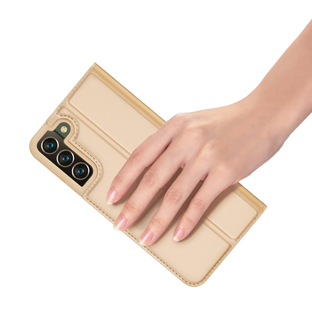 iTok webáruház - Dux Ducis Dux Ducis Skin Pro tok Samsung Galaxy S22+ készülékhez – arany 8 Dux Ducis Skin Pro Holster Cover Flip Cover for Samsung Galaxy S22 + (S22 Plus) gold