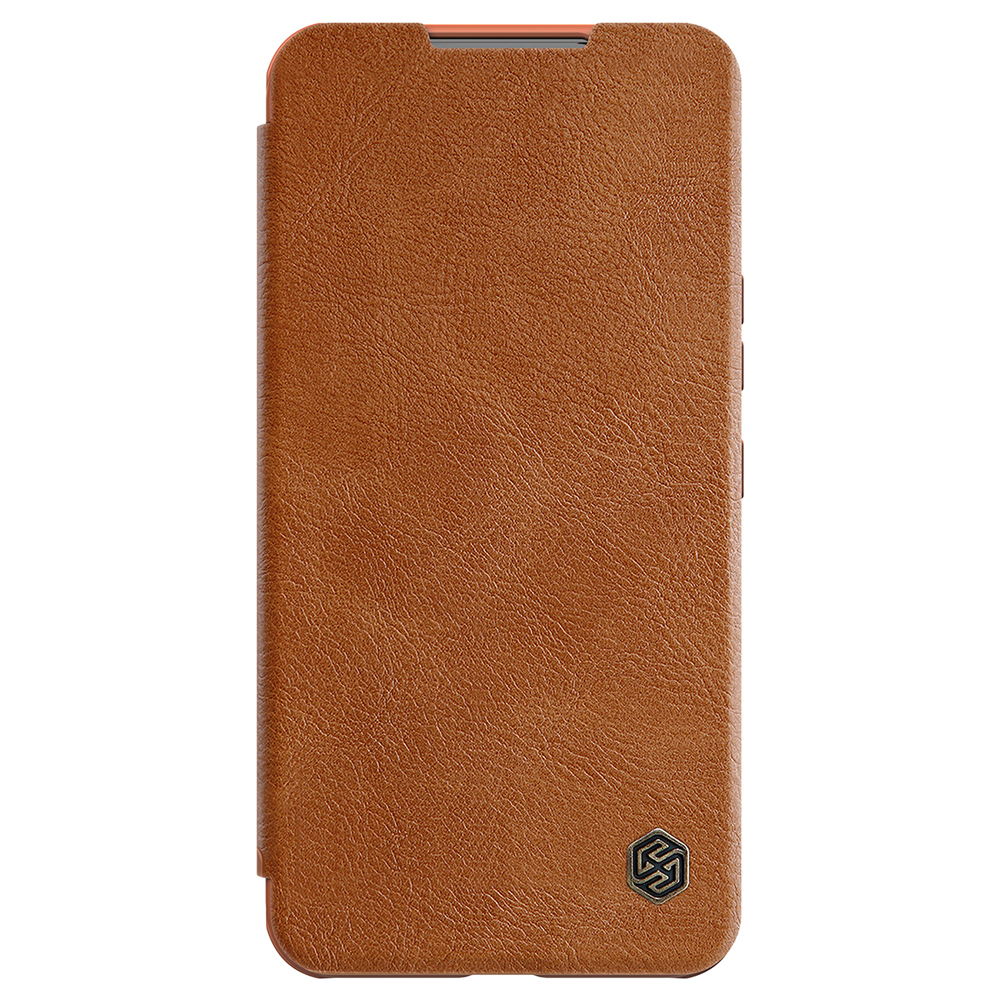 iTok webáruház - Nillkin Nillkin Qin Leather Pro bőr tok Samsung Galaxy S22+ készülékhez 2 Nillkin Qin Leather Pro Case Case for Samsung Galaxy S22+ (S22 Plus) Camera Protector Holster Cover Flip Case Brown