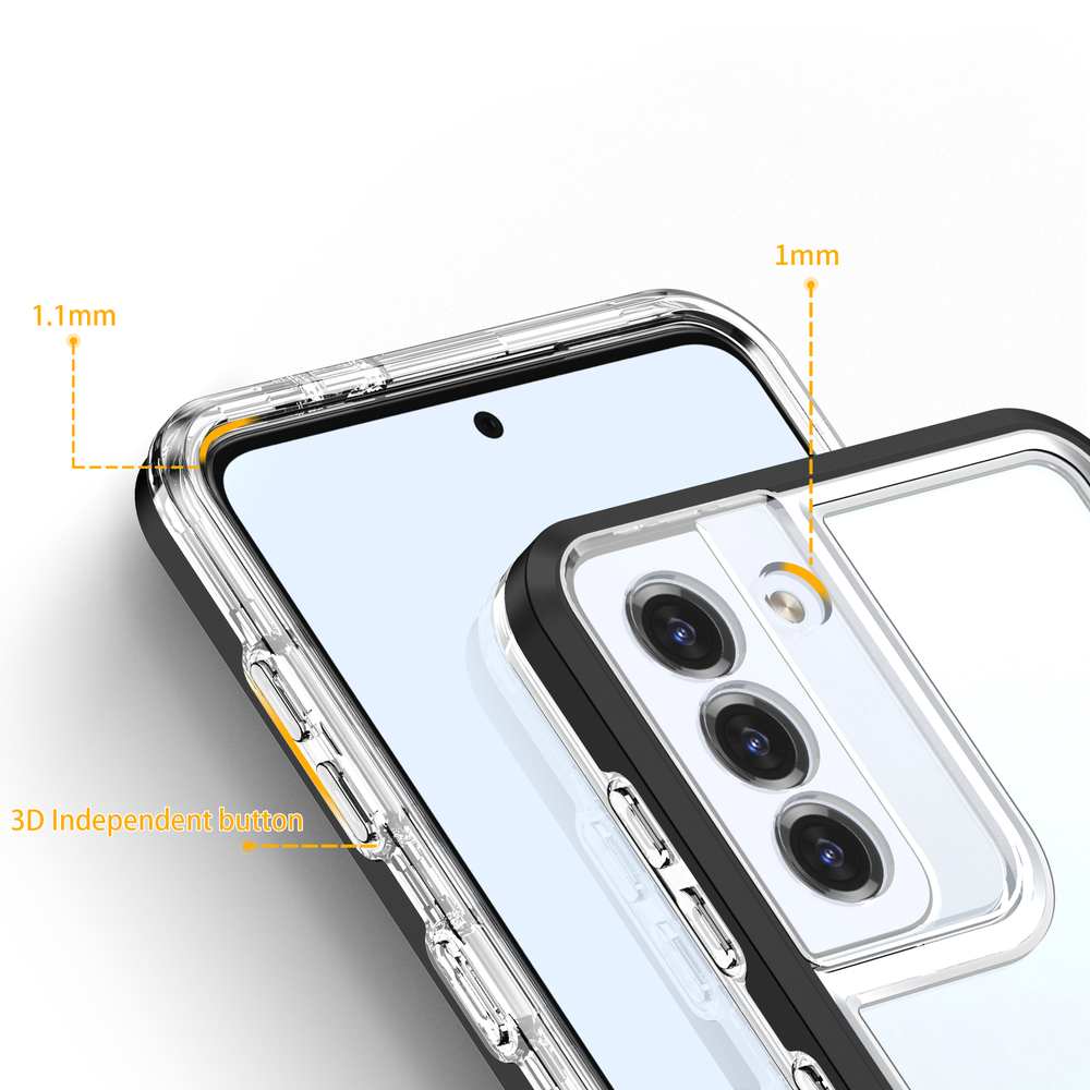 iTok webáruház - Samsung Hybrid Armor Clear 3 az 1-ben tok Samsung Galaxy S22+ készülékhez 4 Clear 3in1 Case for Samsung Galaxy S22 + (S22 Plus) Frame Gel Cover Black