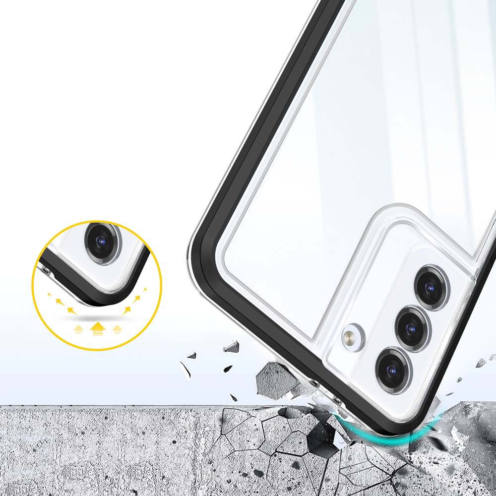 iTok webáruház - Samsung Hybrid Armor Clear 3 az 1-ben tok Samsung Galaxy S22+ készülékhez 6 Clear 3in1 Case for Samsung Galaxy S22 + (S22 Plus) Frame Gel Cover Black