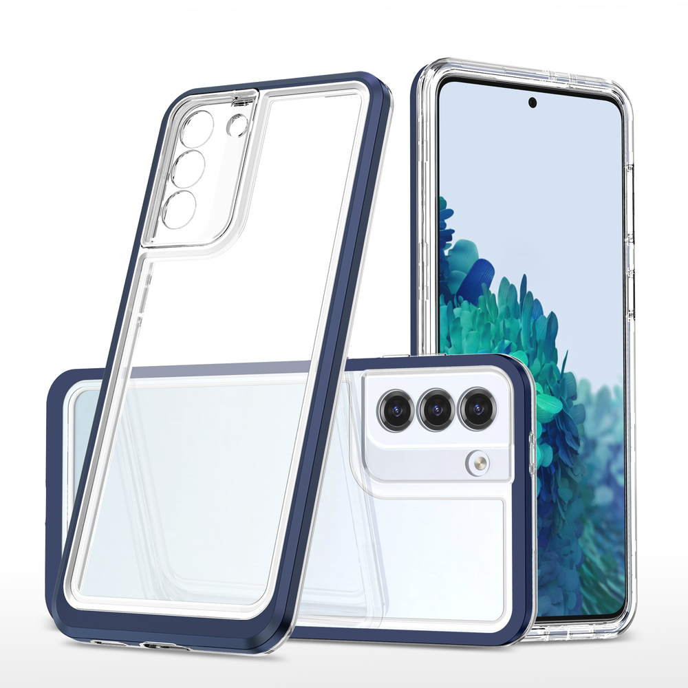 iTok webáruház - Samsung Hybrid Armor Clear 3 az 1-ben tok Samsung Galaxy S22+ készülékhez 1 Clear 3in1 Case for Samsung Galaxy S22 + (S22 Plus) Frame Gel Cover Blue