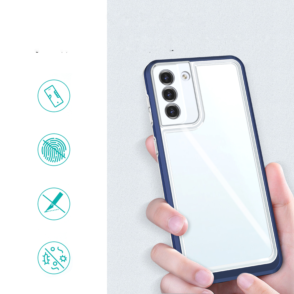iTok webáruház - Samsung Hybrid Armor Clear 3 az 1-ben tok Samsung Galaxy S22+ készülékhez 2 Clear 3in1 Case for Samsung Galaxy S22 + (S22 Plus) Frame Gel Cover Blue