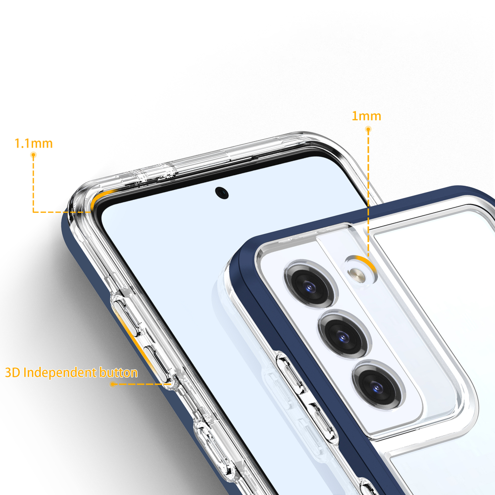 iTok webáruház - Samsung Hybrid Armor Clear 3 az 1-ben tok Samsung Galaxy S22+ készülékhez 4 Clear 3in1 Case for Samsung Galaxy S22 + (S22 Plus) Frame Gel Cover Blue