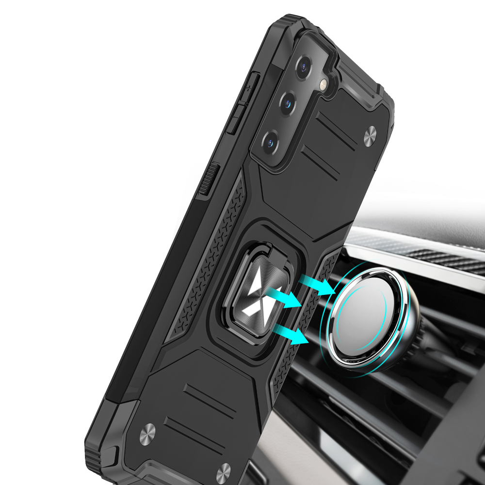 iTok webáruház - Wozinsky Wozinsky Ring Armor hibrid tok Samsung Galaxy S22+ készülékhez, rózsaszín 8 Wozinsky Ring Armor Tough Hybrid Case Cover + Magnetic Mount for Samsung Galaxy S22 + (S22 Plus) Pink