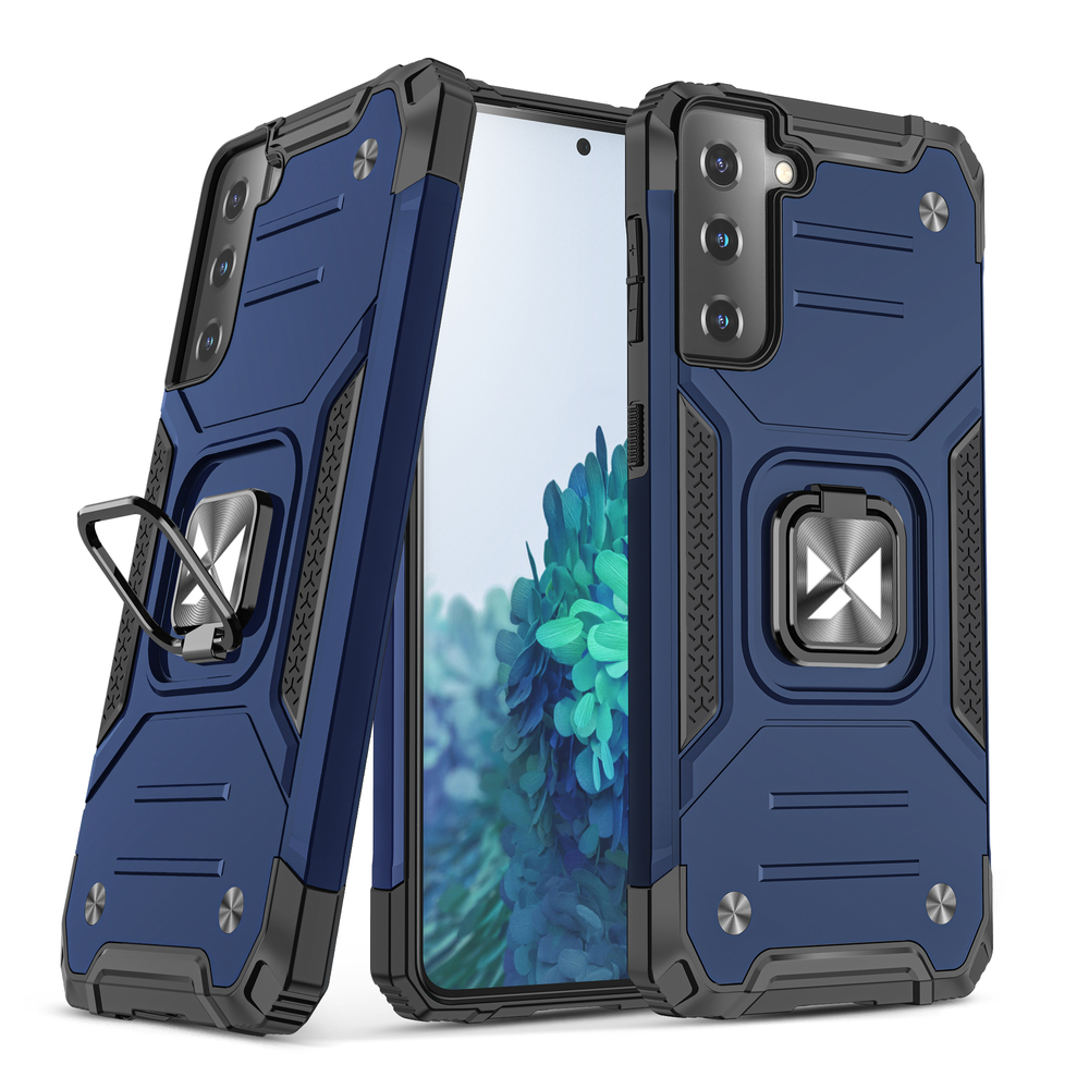 iTok webáruház - Wozinsky Wozinsky Ring Armor ütésálló hibrid tok Samsung Galaxy S22+ készülékhez, kék 1 Wozinsky Ring Armor Tough Hybrid Case Cover + Magnetic Mount for Samsung Galaxy S22 + (S22 Plus) Blue