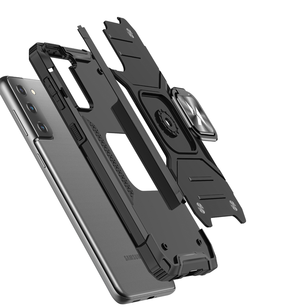iTok webáruház - Wozinsky Wozinsky Ring Armor ütésálló hibrid tok Samsung Galaxy S22+ készülékhez, kék 3 Wozinsky Ring Armor Tough Hybrid Case Cover + Magnetic Mount for Samsung Galaxy S22 + (S22 Plus) Blue