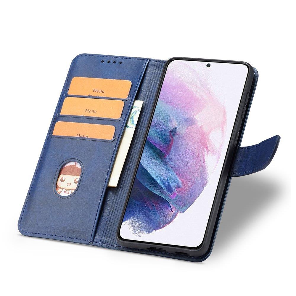iTok webáruház - Samsung Magnet Case Elegant könyvtok Samsung Galaxy S22+ készülékhez – kék 4 Magnet Case Elegant Case Cover Flip Cover Samsung Galaxy S22 + (S22 Plus) Blue
