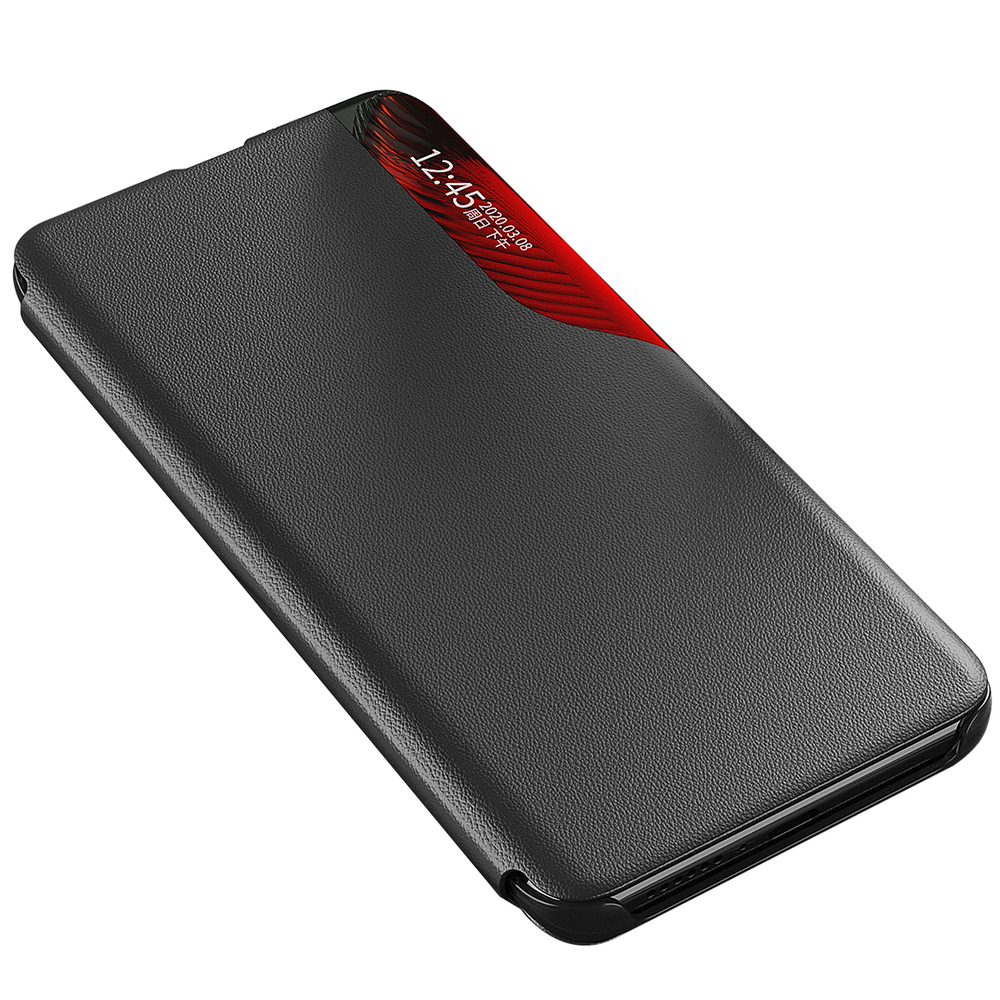 iTok webáruház - Samsung Hurtel Eco Leather View Case tok Samsung Galaxy S22+ készülékhez, kék 3 Eco Leather View Case elegant case with a flip cover and stand function for Samsung Galaxy S22 + (S22 Plus) blue