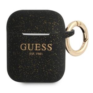 Guess GUA2SGGEK szilikon tok AirPods 1/2 generációhoz fekete/fekete