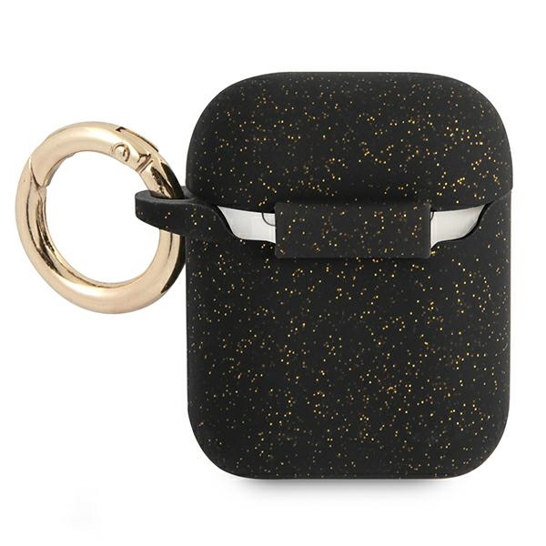 iTok webáruház - Guess Guess GUA2SGGEK szilikon tok AirPods 1/2 generációhoz fekete/fekete 2 Guess GUA2SGGEK AirPods cover black/black Silicone Glitter
