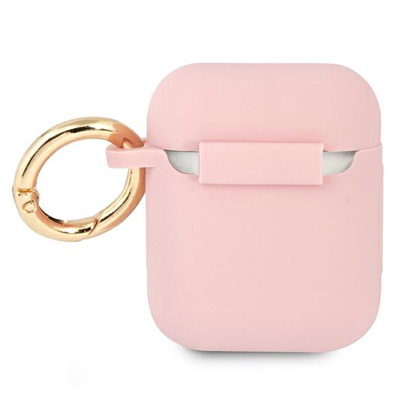 iTok webáruház - Guess Guess GUA2SSSI szilikon tok AirPods 1/2-höz – rózsaszín 2 Guess GUA2SSSI AirPods cover pink/pink Silicone Vintage Script