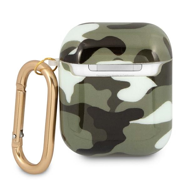 iTok webáruház - Guess Guess GUA2UCAMA AirPods tok – Camouflage, zöld 3 Guess GUA2UCAMA AirPods cover green/khaki Camo Collection