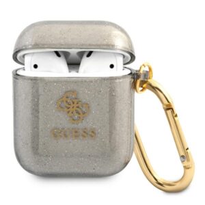 Guess GUA2UCG4GK AirPods 1/2 tok – Glitter Collection, fekete