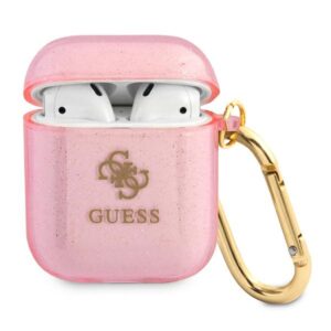 Guess GUA2UCG4GP Glitter Collection tok AirPods 1/2-höz – rózsaszín