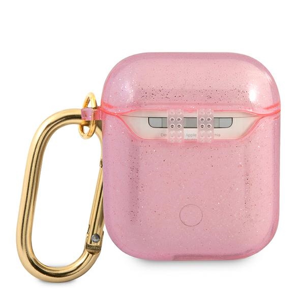 iTok webáruház - Guess Guess GUA2UCG4GP Glitter Collection tok AirPods 1/2-höz – rózsaszín 2 Guess GUA2UCG4GP AirPods cover pink/pink Glitter Collection