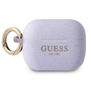 Guess GUAPSGGEU AirPods Pro szilikon tok – lila csillámos