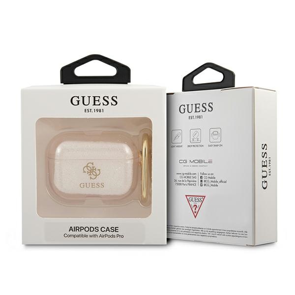 iTok webáruház - Guess Guess GUAPUCG4GD AirPods Pro tok – Glitter Collection, arany 3 Guess GUAPUCG4GD AirPods Pro cover gold/gold Glitter Collection