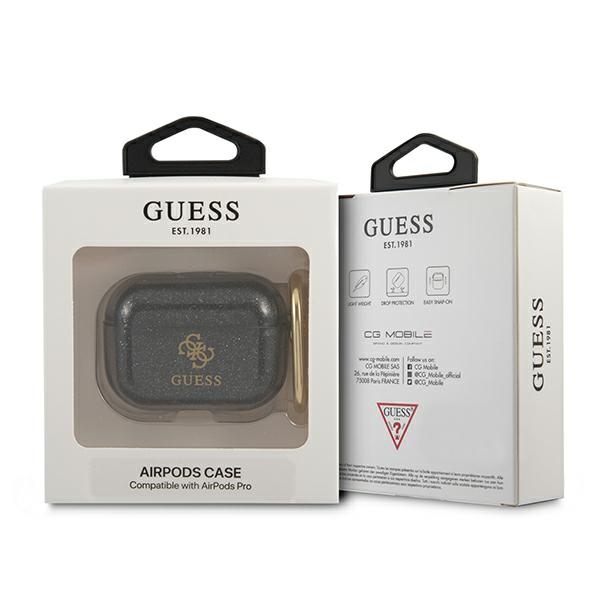 iTok webáruház - Guess Guess GUAPUCG4GK tok AirPods Pro készülékhez – fekete/fekete 3 Guess GUAPUCG4GK AirPods Pro cover black/black Glitter Collection